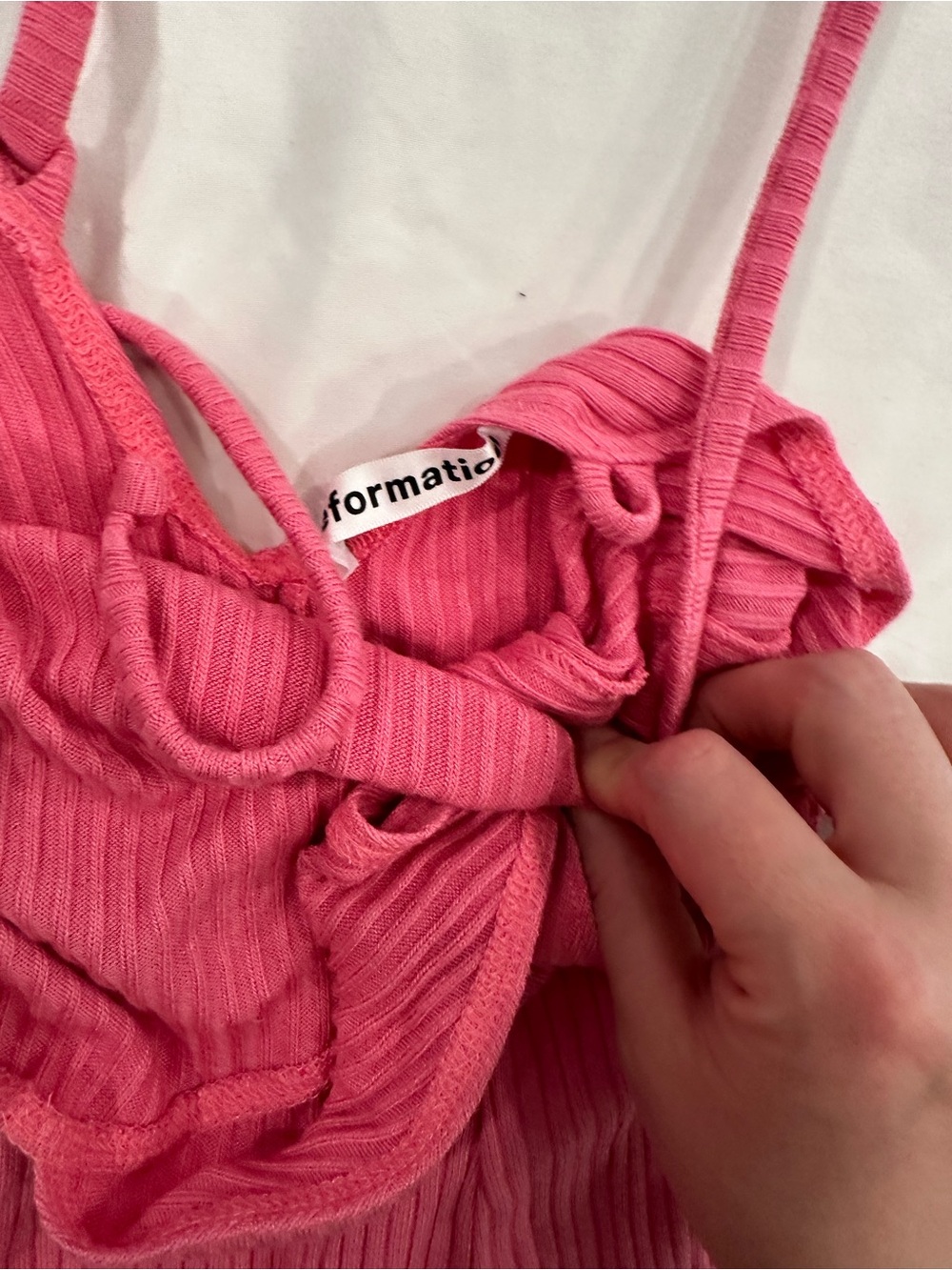 Reformation Pink Ribbed Backless Slip Dress - Picture 3 of 3